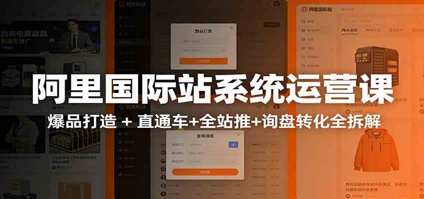 阿里国际站运营实战课：从店铺布局到TOP10旺铺，数据化运营，推广全攻略-吾爱网创