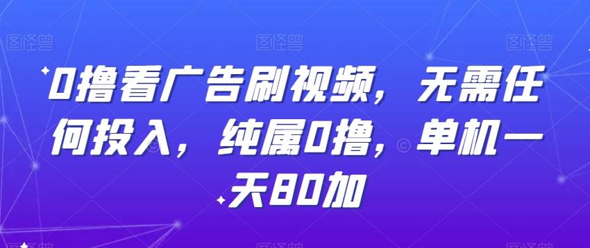 0撸看广告刷视频，无需任何投入，纯属0撸，单机一天80加-吾爱网创