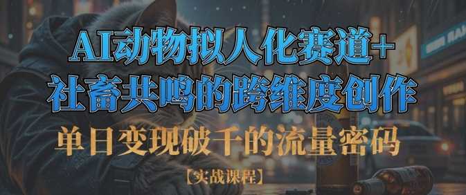 单日变现破千的流量密码，AI动物拟人化赛道+社畜共鸣的跨维度创作-吾爱网创