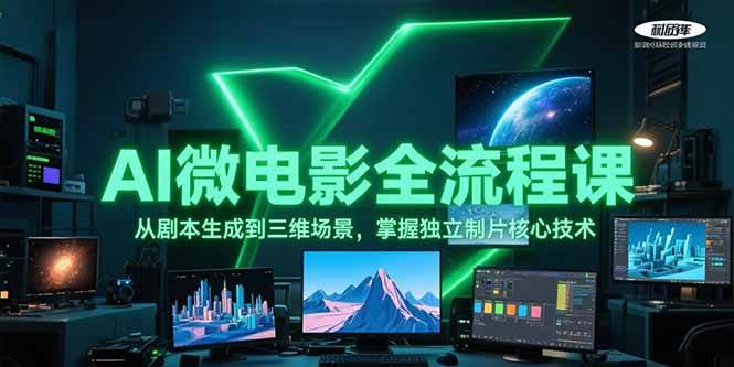 AI微电影全流程课，从剧本生成到三维场景，掌握独立制片核心技术-吾爱网创