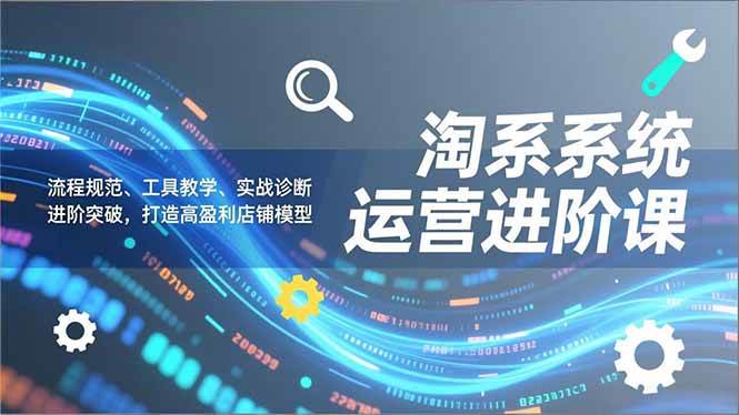 （16927期）淘系系统运营进阶课2.0，流程规范、工具教学、实战诊断，进阶突破，打造高盈利店铺模型-吾爱网创