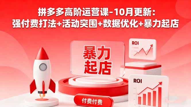 （16366期）拼多多高阶运营课-10月更新：强付费打法+活动突围+数据优化+暴力起店-吾爱网创