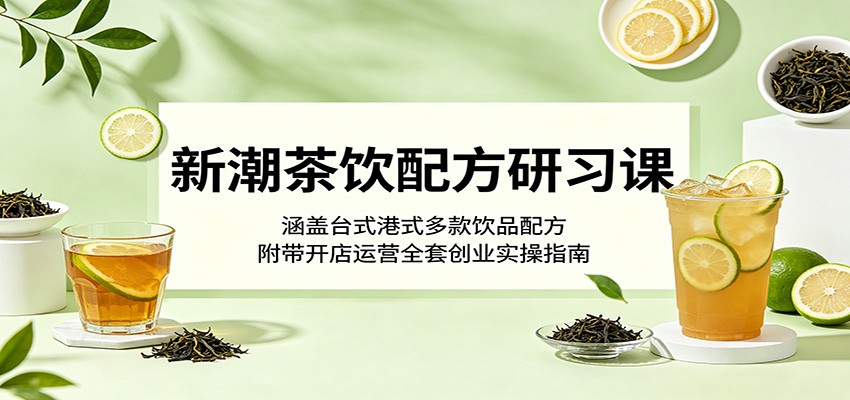新潮茶饮配方研习课:涵盖台式港式多款饮品配方,附带开店运营全套创业实操指南-吾爱网创