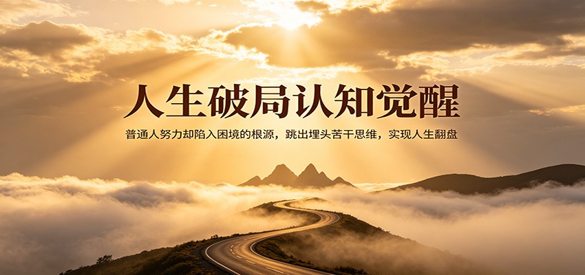 人生破局认知觉醒，普通人努力却陷入困境的根源，跳出埋头苦干思维，实现人生翻盘-吾爱网创