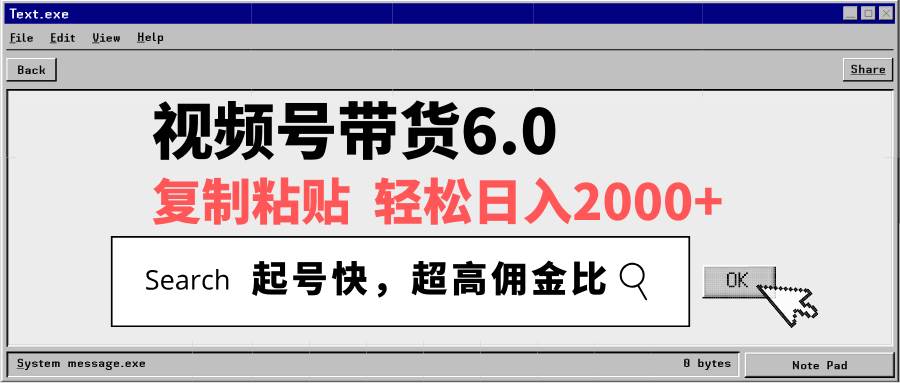 （14325期）视频号带货6.0，轻松日入2000+，起号快，复制粘贴即可，超高佣金比-吾爱网创
