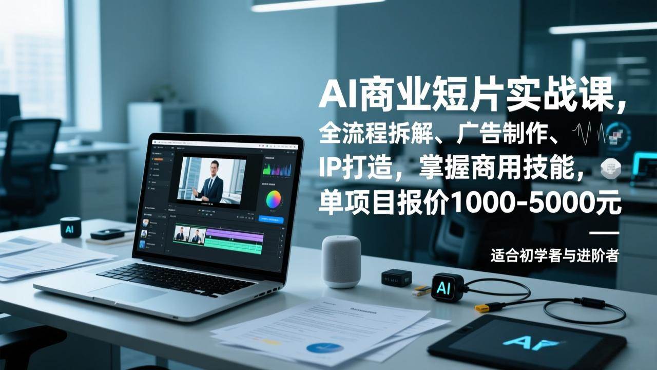 （17050期）AI商业短片实战课，全流程拆解、广告制作、IP打造，掌握商用技能，单项目报价1000-5000元-吾爱网创