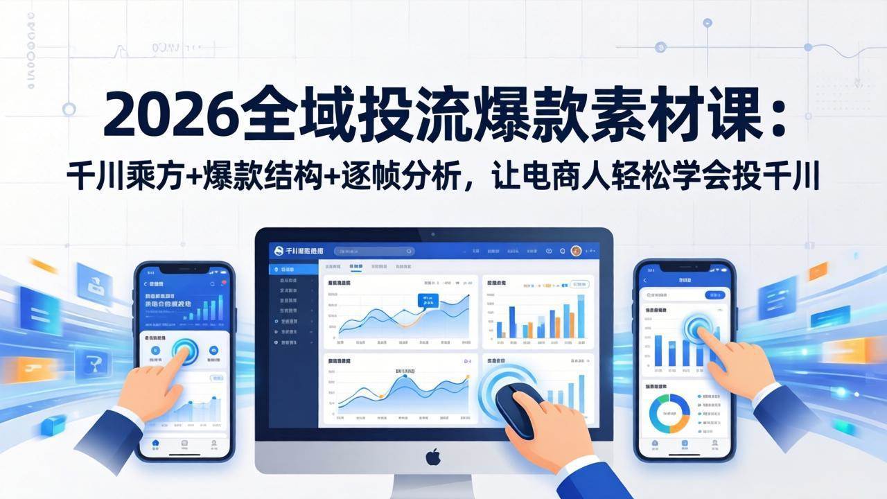 （17705期）2026全域投流爆款素材课：千川乘方+爆款结构+逐帧分析，让电商人轻松学会投千川-吾爱网创