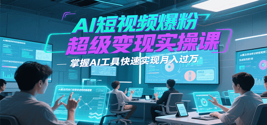 AI短视频爆粉超级变现实操课,掌握AI工具快速实现月入过万-吾爱网创