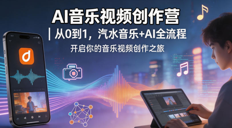 AI音乐视频创作营｜从0到1，汽水音乐+AI全流程，开启你的音乐视频创作之旅-吾爱网创