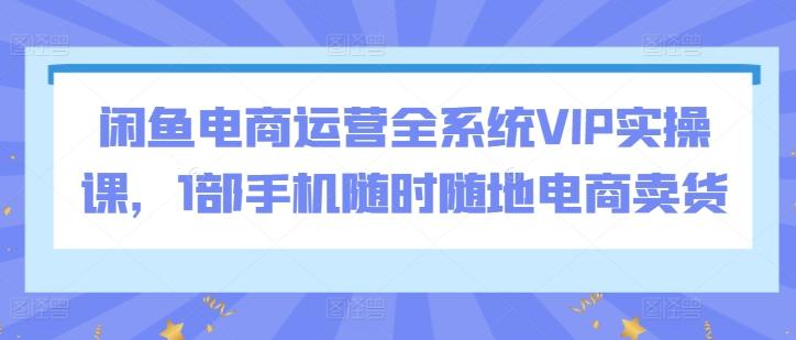 闲鱼电商运营全系统VIP实操课，1部手机随时随地电商卖货-吾爱网创