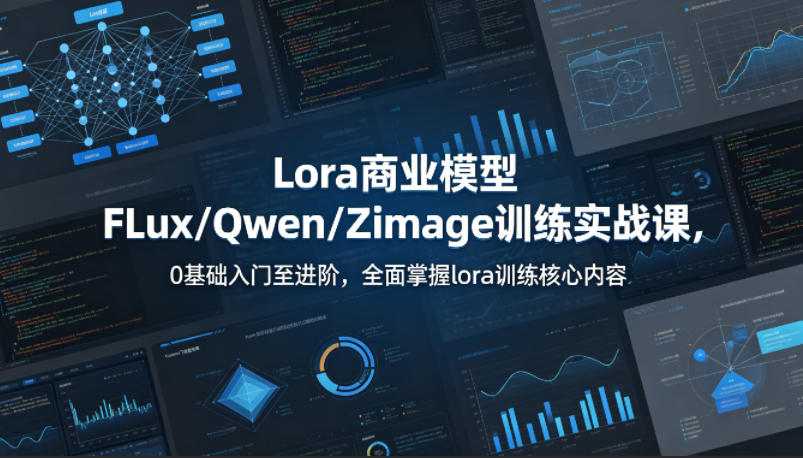 系统性学习Lora商业模型FLux／Qwen／Zimage训练实战课，0基础入门至进阶，全面掌握lora训练核心内容-吾爱网创