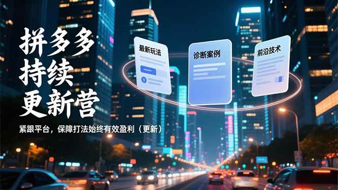 （16987期）拼多多持续更新营，最新玩法、诊断案例、前沿技术，紧跟平台，保障打法始终有效盈利（更新）-吾爱网创