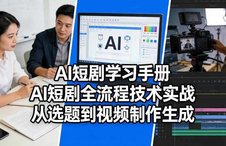 AI短剧学习手册，AI短剧全流程技术实战，从选题到视频制作生成-吾爱网创