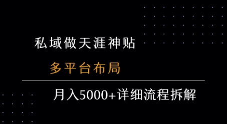 私域做天涯神贴 多平台布局 月入5k+详细流程拆解-吾爱网创