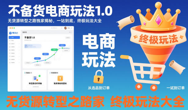 不备货电商玩法1.0，无货源转型之路独家揭秘，一站到底，终极玩法大全-吾爱网创