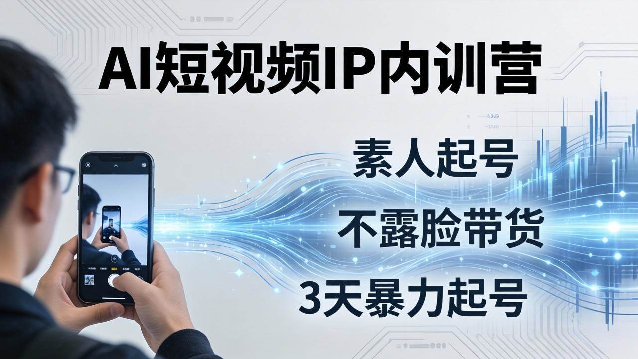(17852期)2026AI短视频IP内训营:从素人起号到不露脸带货,3天暴力起号全流程拆解-吾爱网创