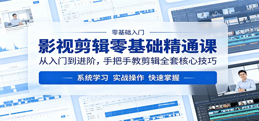 影视剪辑零基础精通课：从入门到进阶，手把手教剪辑全套核心技巧-吾爱网创