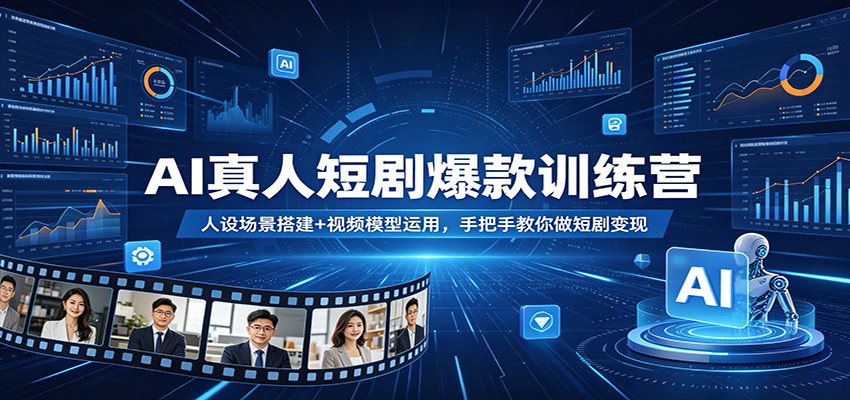 AI真人短剧爆款训练营：人设场景搭建+视频模型运用，手把手教你做短剧变现-吾爱网创