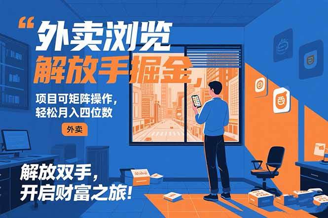 （15440期）外卖浏览掘金项目 可矩阵操作 轻松日入500+-吾爱网创