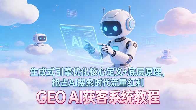 （17604期）GEO AI获客系统教程：生成式引擎优化核心定义+底层原理，抢占AI搜索时代流量红利-吾爱网创