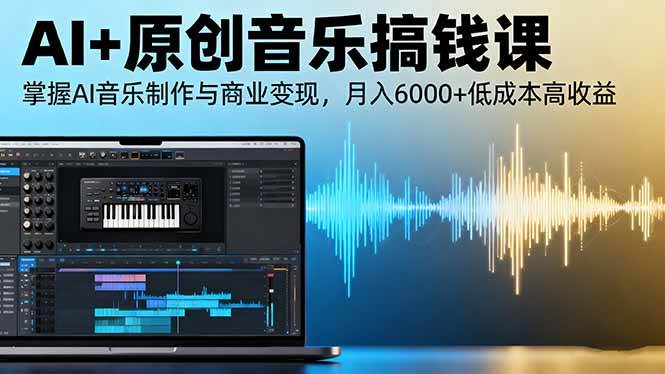 （16324期）AI+原创音乐搞钱课：掌握AI音乐制作与商业变现，月入6000+低成本高收益-吾爱网创