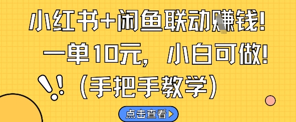小红书+闲鱼联动挣钱，一单10元，小白可做-吾爱网创