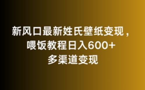 新风口最新姓氏壁纸变现，喂饭教程日入600+【揭秘】-吾爱网创