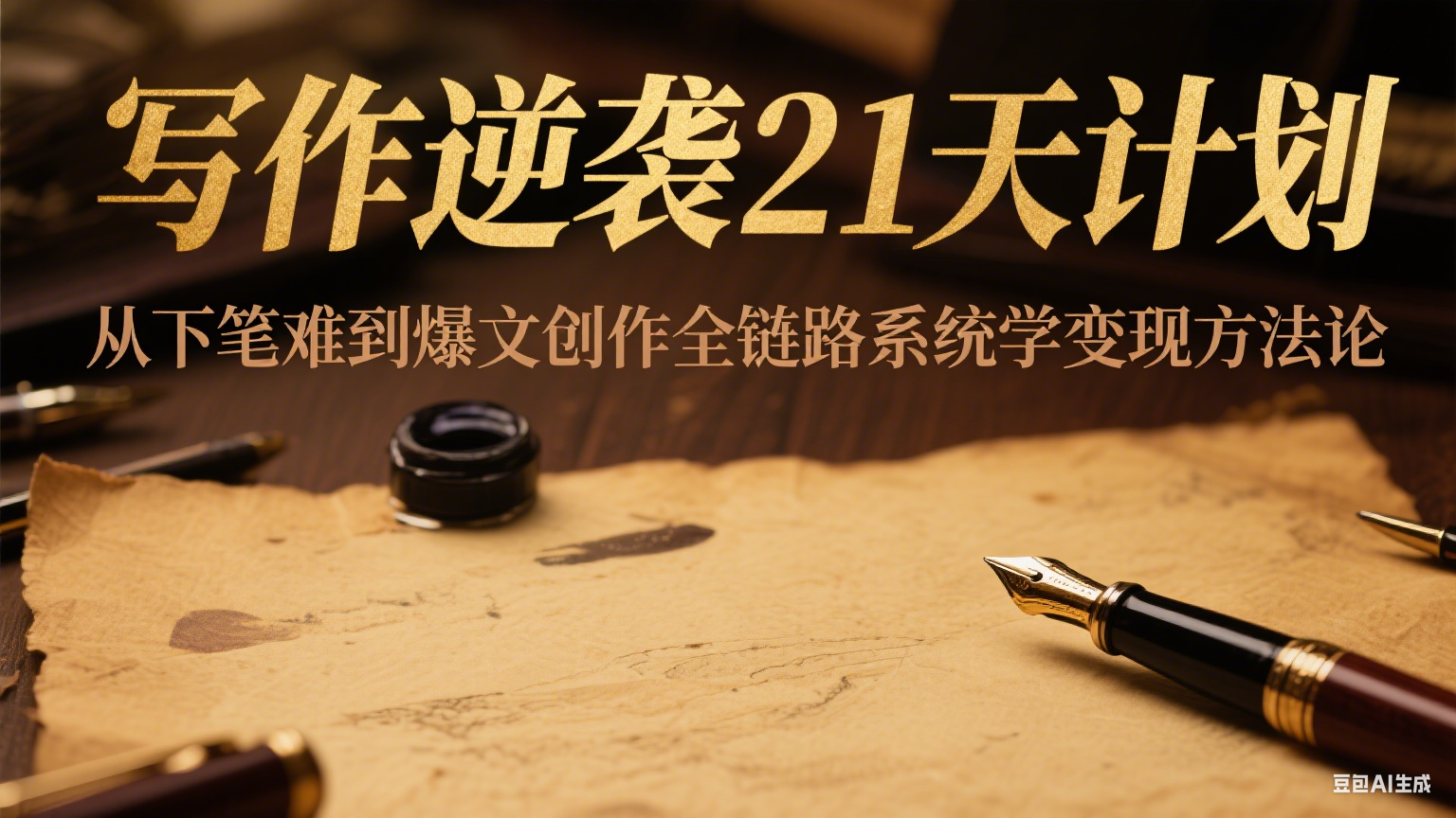 写作逆袭21天计划：从下笔难到爆文创作全链路系统学变现方法论-吾爱网创