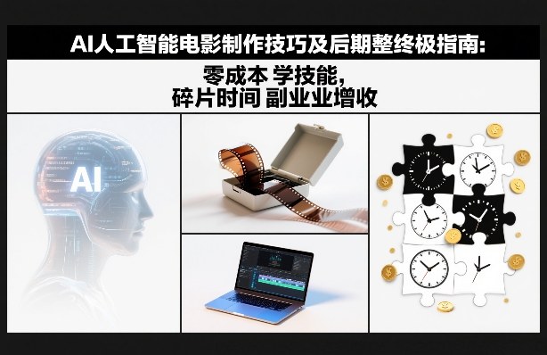 AI人工智能电影制作技巧及后期完整终极指南：零成本学技能，碎片时间副业增收-吾爱网创