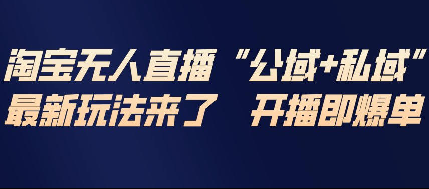 淘宝无人直播完整教程，公试+私域，最新玩法来了，开播即爆单-吾爱网创