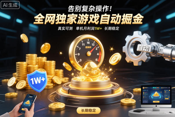 告别复杂操作!全网独家游戏自动掘金,真实可测,单机月利润1W+,长期稳定【揭秘】-吾爱网创
