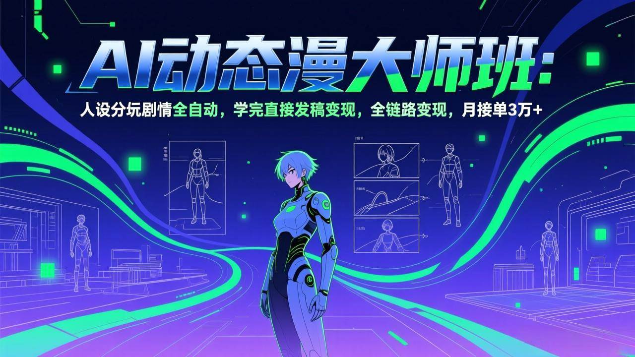 （17402期）AI动态漫剧大师班：人设分镜剧情全自动，学完直接发稿变现，全链路变现，月接单3万+-吾爱网创