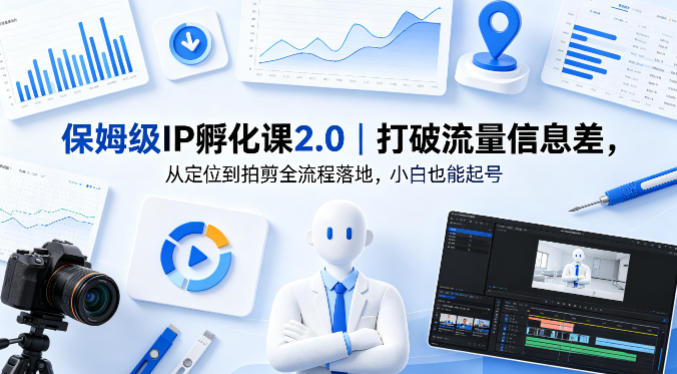 保姆级IP孵化课2.0｜打破流量信息差，从定位到拍剪全流程落地，小白也能起号-吾爱网创