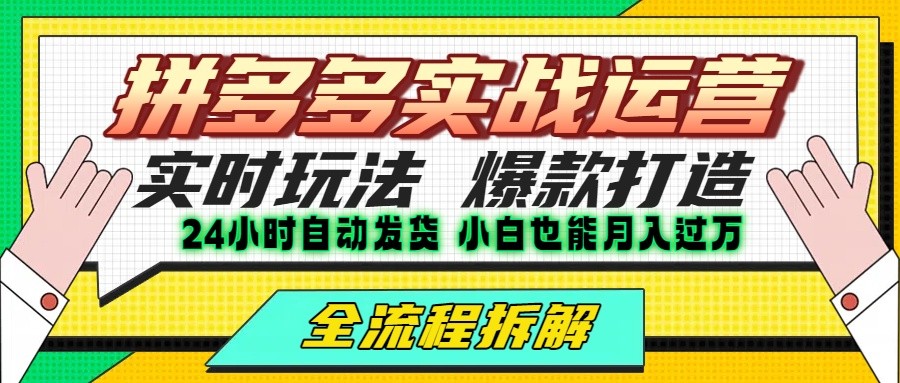 拼多多最新实战运营高投产:长久稳定项目,单店利润一天三位数-吾爱网创