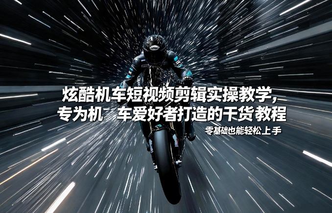 炫酷机车短视频剪辑实操教学，专为机车爱好者打造的干货教程，零基础也能轻松上手-吾爱网创