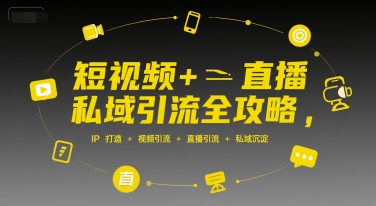 短视频+直播私域引流全攻略，IP打造 +视频引流 +直播引流 +私域沉淀-吾爱网创