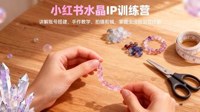 （16475期）小红书水晶IP训练营，讲解账号搭建、手作教学、拍摄剪辑，全流程运营技能-吾爱网创