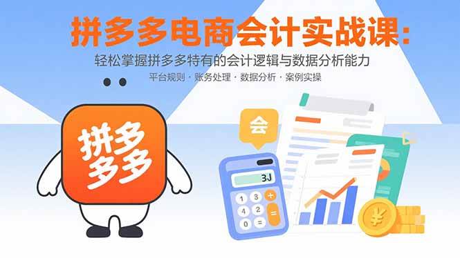 (15767期)拼多多电商会计实战课:轻松掌握拼多多特有的会计逻辑与数据分析能力-吾爱网创