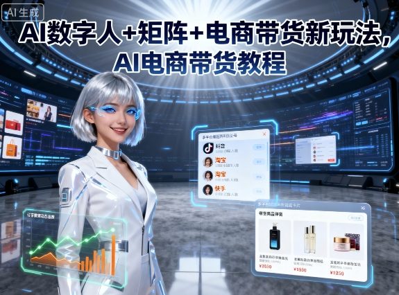 AI数字人+矩阵+电商带货新玩法,AI电商带货教程-吾爱网创