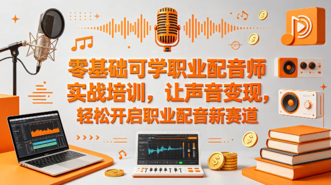零基础可学职业配音师实战培训，让声音变现，轻松开启职业配音新赛道-吾爱网创