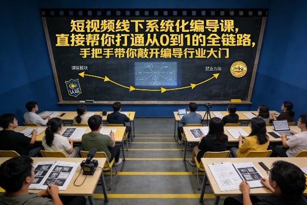 短视频线下系统化编导课，直接帮你打通从0到1的全链路，手把手带你敲开编导行业大门-吾爱网创