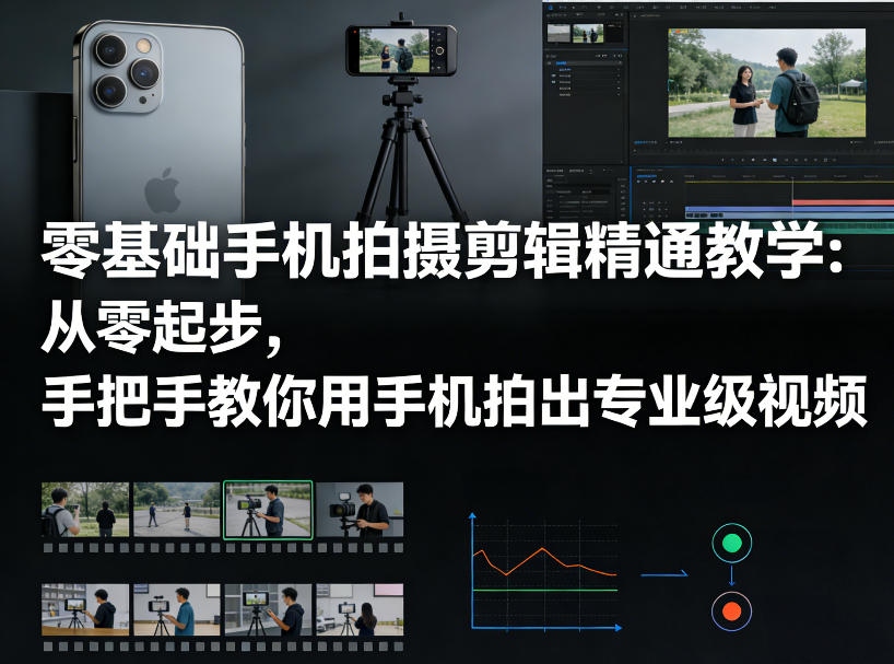 零基础手机拍摄剪辑精通教学：从零起步，手把手教你用手机拍出专业级视频-吾爱网创