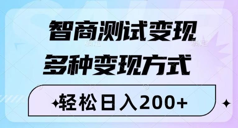 智商测试变现，轻松日入200+，几分钟一个视频，多种变现方式-吾爱网创