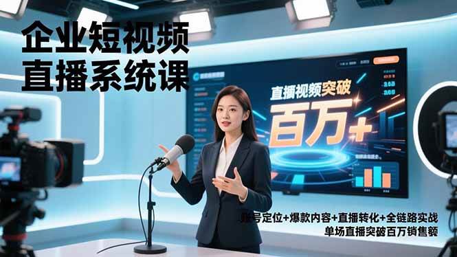 （16878期）企业短视频直播系统课，账号定位+爆款内容+直播转化+全链路实战，单场直播突破百万销售额-吾爱网创