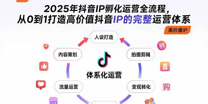 （15610期）2025年抖音IP孵化运营全流程，从0到1打造高价值抖音IP的完整运营体系-吾爱网创