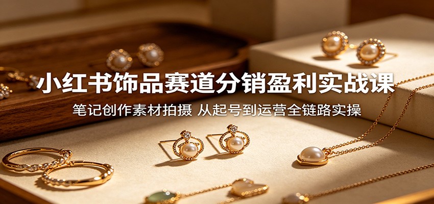 小红书饰品赛道分销盈利实战课:笔记创作素材拍摄,从起号到运营全链路实操-吾爱网创