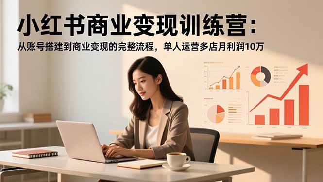 (16698期)小红书商业变现训练营:从账号搭建到商业变现的完整流程,单人运营多店月利润10万-吾爱网创