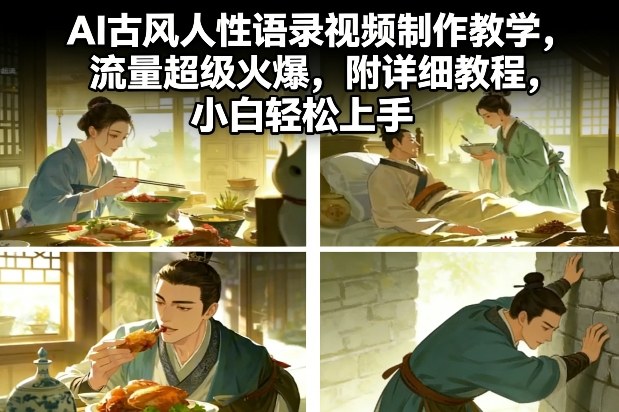 AI古风人性语录视频制作教学，流量超级火爆，附详细教程，小白轻松上手-吾爱网创