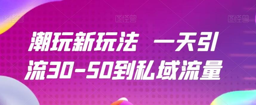 潮玩新玩法一天引流30-50到私域流量-吾爱网创
