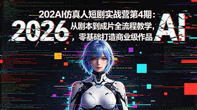(18656期)2026AI仿真人短剧实战营第4期:从剧本到成片全流程教学,零基础打造商业级作品-吾爱网创